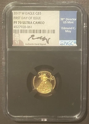 2017-W American Eagle $5 GOLD NGC PF70 ULTRA Coin 1/10 Oz. FDOI : E. MOY : 10113 - Image 1 of 2