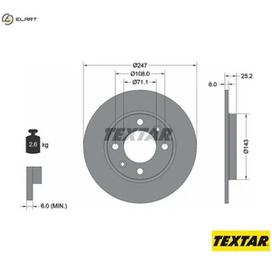 2x BRAKE DISC 92055003 FOR PEUGEOT 106/II 206/Hatchback/SW/CC 306/Convertible - Picture 1 of 9