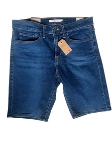 Levi's Red Tag Womens Shaping Bermuda Jean Shorts Stretch Blue Denim Sz 31 Waist - Picture 1 of 2