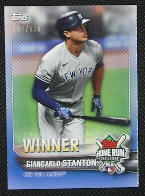 Giancarlo Stanton 2021 Topps Home Run Challenge Winner Blue 100/530 HRW-22 - Image 1 of 2