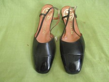 Vintage Delman Black Calf Leather Pumps 9 1/2 Aaa Unused Paris, New York, Rome