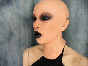 Latexmaske DARK ANGEL +WIMPERN Frauenmaske Crossdresser MTF Trans* Emo Goth Frau - Bild 1 von 9