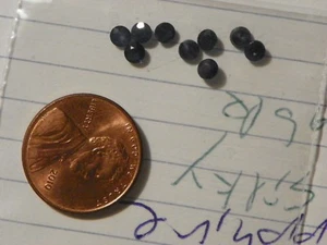 Sapphire 9 of Around 3 MM. Round Dark Blue Slight Natural Inclusions Silky - Picture 1 of 1