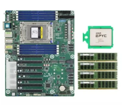 ASRock ROMED8-2T Motherboard With AMD EPYC 7C13 2.0GHz CPU， 4x 64GB 3200MHz RAM - Image 1 of 4