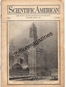 1911 Scientific American August 5 - tallest skyscraper;new era Blood Transfusion - Picture 1 of 1