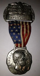 1920 Republican National Convention Telegraph Operator A. Lincoln Medaille - Bild 1 von 4