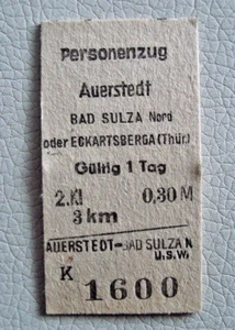 Billete tren de pasajeros Auerstedt -Bad Sulza Nord o Eckartsberga (753) - Imagen 1 de 1