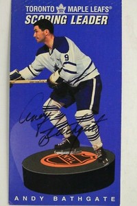 Andy Bathgate (d2016) #174 Signed Autograph 1994 Parkhurst Tall Boy Hockey Card 
