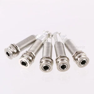 5 PIEZAS Cilindro Guitarra Bajo Extremo Pin Salida Jack 1/4" Mono Cromo 6306 - Imagen 1 de 5