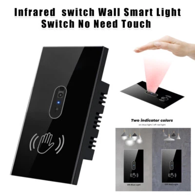 Умный настенный выключатель света инфракрасный индуктивный переключатель стеклянная панель сенсорный не требуется - Изображение 1 из 4