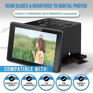 Slide & Negative Scanner Digital Film Scanner with Large 5" LCD Screen - Picture 1 of 9