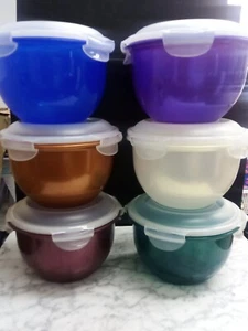6 NEW Lock n Lock Set 6 Multi-Color Round Food Containers W/Lids 44 oz / 1.4 qt - Picture 1 of 7