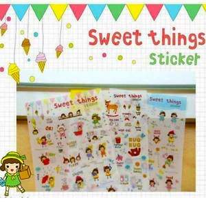 UK SELLER 6 Sheets Kawaii Cute Sweet Things Transparent Planner Stickers - Picture 1 of 5