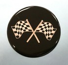 DOUBLE CHEQUERED FLAG Sticker/Decal - 60mm HIGH GLOSS DOMED GEL FINISH