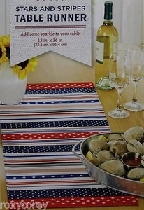 4th of July Stars & Strips Patriotic Table Runner 13x36 NWT - Picture 1 of 2