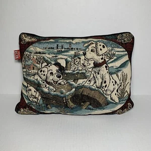 Vintage Official Disney’s 101 Dalmatians 16” x 12” Winter Tapestry Throw Pillow - Picture 1 of 12