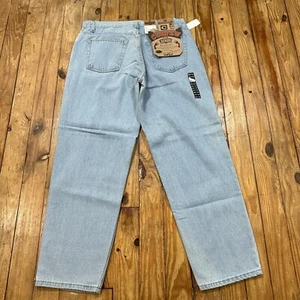 Pantalones de mezclilla vintage toque de queda para hombre 38x32 azules anchos cónicos nuevos en stock muerto HECHOS EN EE. UU. - Imagen 1 de 15