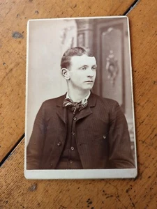 Antique Cabinet Card Man Photo 1800s Victorian Portrait Upstate New York - Picture 1 of 2