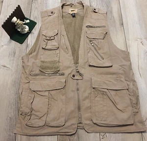 Humvee Mens XL Safari Photo Fishing Hunting Khaki Beige Vest Minimal Wear.. NICE - Picture 1 of 5