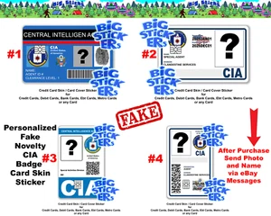 Falsa CIA ID Tarjeta de Crédito/Débito Recubrimiento Cubierta INTELIGENTE Calcomanía Insignia de Novedad - Imagen 1 de 26