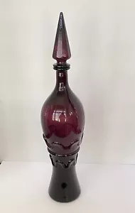 Vintage Italian Genie Bottle & Stopper Amethyst Purple - Picture 1 of 3