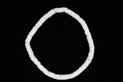 Tobillera Puka Shell - 9", blanca lisa concha marina - joyería hawaiana, estilo surfista Foto 1 de 4