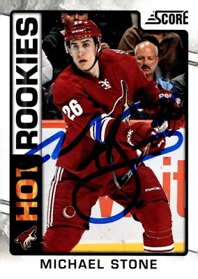 Michael Stone - Signed 2012-13 Panini Score Hot Rookies Card #512 - Coyotes - Image 1 of 2