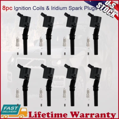 8× Ignition Coils + Spark Plugs for 2008-16 Ford E-450 Super Duty 5.4L V8 DG508 Foto 1 de 4
