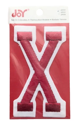 X Letterman Jacket Iron On Letter Embroidered Embroidery Sewing Supplies - Image 1 of 2