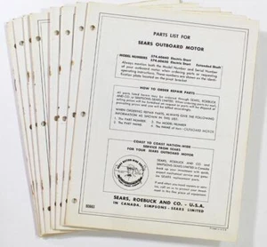Lot of ( 9 ) Sears Outboard Motor Parts List Books 1966 Series 574. - Picture 1 of 9
