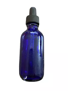 2oz blue bottle with black and glass dropper - Picture 1 of 2