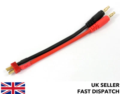 UK RC TECH Deans male to 4mm male bullet connectors 12AWG 170mm wire/cable/adaptor RC