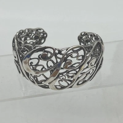 Carolyn Pollack Sterling Silver Signature Limited Edition Scroll Cuff Oval 42g - Image 1 of 4
