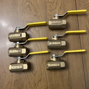 Sechs Parker Fluid Corporations Messing 1/2" Kugelhähne - Bild 1 von 1