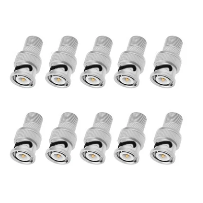 10Pack BNC Male Plug to F-Type Female RF Coaxial Adapter Converter 50ohms - Image 1 of 4