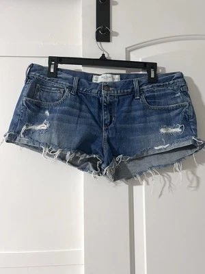 Gilly Hicks Distressed Denim Shorts with Fringe - Size 10 - Image 1 of 3