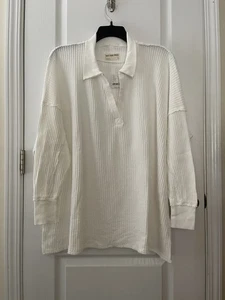 Nuevo con etiquetas Polo túnica Free People We the Free Travis de gran tamaño en marfil talla S - Imagen 1 de 10