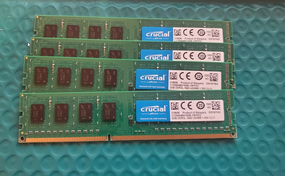 8GB (4x2GB) CT25664BD160B Crucial 2GB PC3-12800 DDR3L-1600MHz non-ECC Memory - Image 1 of 1