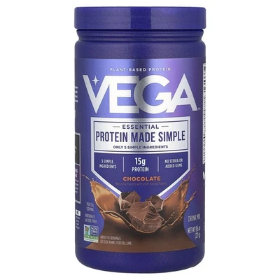 Proteína esencial hecha simple, proteína de origen vegetal, chocolate, 9,6 oz (271 g) Foto 1 de 2