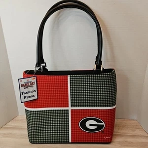 Georgia Bulldogs Houndstooth Gameday Hand Bag - Brand New 9.5" X 11" - Picture 1 of 11