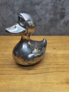 Vintage Leonard Silver Plated Duck Coin Piggy Bank - No Key - Picture 1 of 4