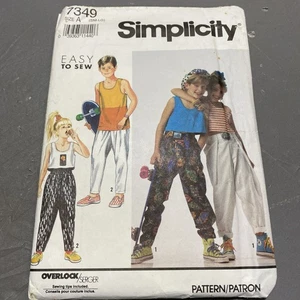 Simplicity 7349 Unisex Tank Top & Pull On Pants Uncut Factory Folded 1991 - Picture 1 of 7