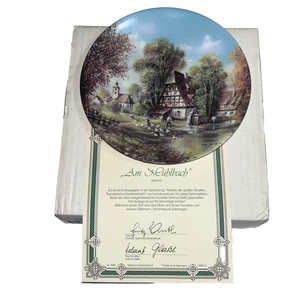 Vohenstrauss By the Mill-Stream Collector's Plate Ltd Ed Vtg 1990 with COA & Box - Picture 1 of 10