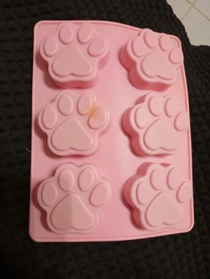 6-fach Silikon Ausstechform Backform Fondant Tortendeko Form Pfoten Katzenpfoten - Bild 1 von 2