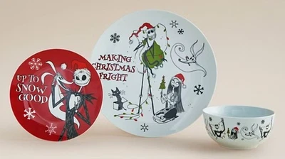 Disney NIGHTMARE BEFORE CHRISTMAS Dinner Plate Side Dish & Bowl 3 Piece Set - Image 1 of 2