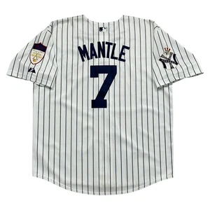 VTG MLB NEW YORK YANKEES MAJESTIC COOPERSTOWN MANTLE 1951 JERSEY MADE IN USA XL - Picture 1 of 11