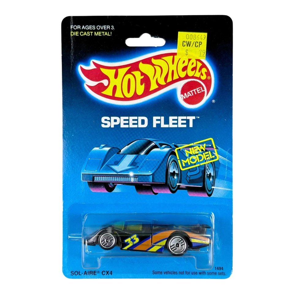 Hot Wheels Car Sol Aire Cx4 Speed Fleet 1988 Die Cast Malaysia 1494 MOC