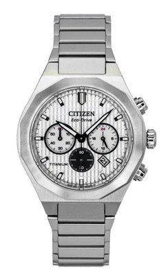 Citizen Zenshin Chronograph White Dial Eco-Drive 100M Men's Watch CA4690-51A - image 1 of 4