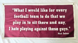 Nick Saban Filz Banner 35" x 17" University of Alabama Crimson Tide Vintage - Bild 1 von 6
