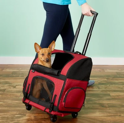 Gen7 Compact Roller Pet Carrier for Dogs Cats Lightweight, Red up to 20#Open Box - Image 1 of 4